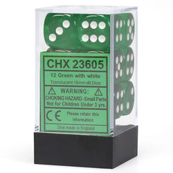 Translucent D6 Cube 16mm (12)