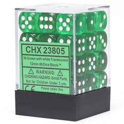 Translucent D6 Cube 12mm (36)