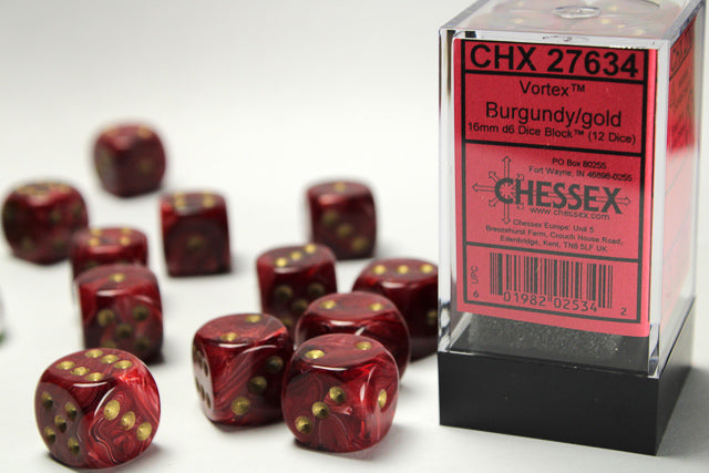 16mm D6 Burgundy/Gold/Black (12)