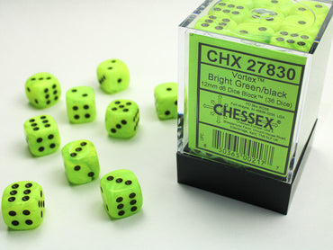 12mm D6 Bright Green/Black (36)