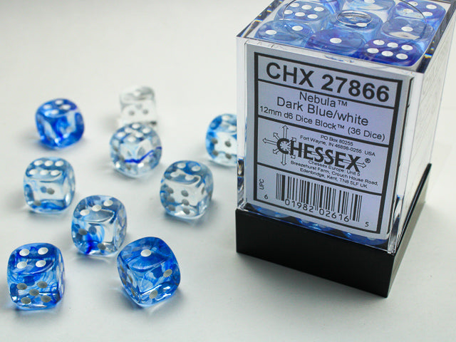 12mm D6 Drk Blue/White/Black (36)