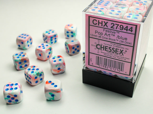 12mm D6 Festive Pop Art/Blue (36)