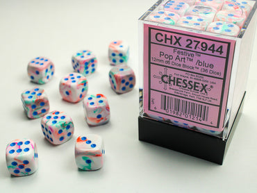 12mm D6 Festive Pop Art/Blue (36)