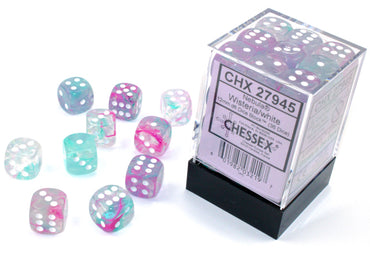 12mm d6 Wisteria/white Luminary Dice Block (36 dice)