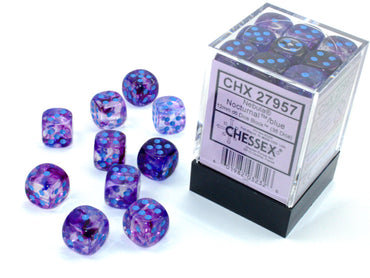 12mm d6 Nocturnal/blue Luminary Dice Block (36 dice)