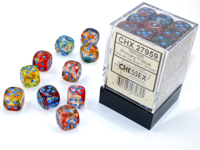 12mm d6 Primary/blue Luminary Dice Block (36 dice)