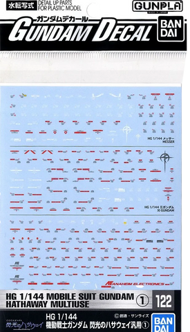 Gunpla: Decal - Gundam Hathaway, GD-122 Gundam Hathaway MS Multi-Use 1 Bag