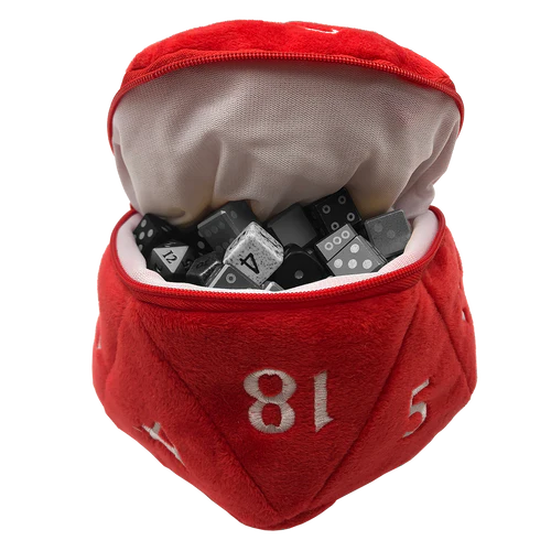 D20 Plush Dice Bag - Red