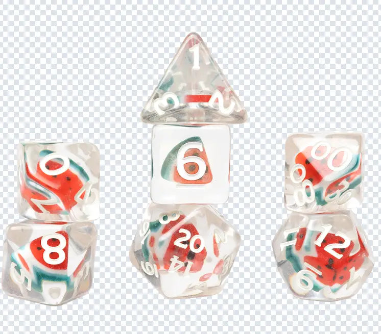 Sirius Dice 7 Dice Set Fruit Slice - Watermelon