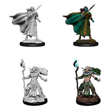 Magic Unpainted Miniatures: Elf Fighter & Elf Cleric