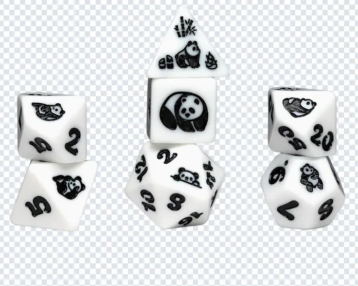 Sirius Dice 7 Dice Set Animals - Moon Panda