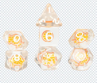 Sirius Dice 7 Dice Set Fruit Slice - Orange