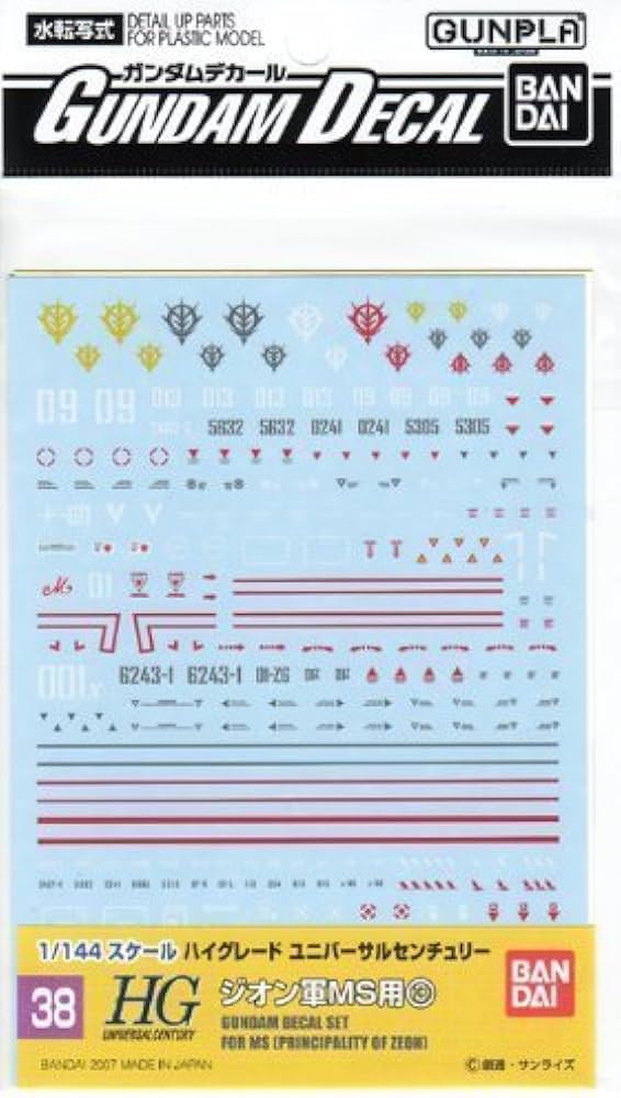 Gunpla: Decal - Mobile Suit Gundam, GD-39 HGUC ZEON 4