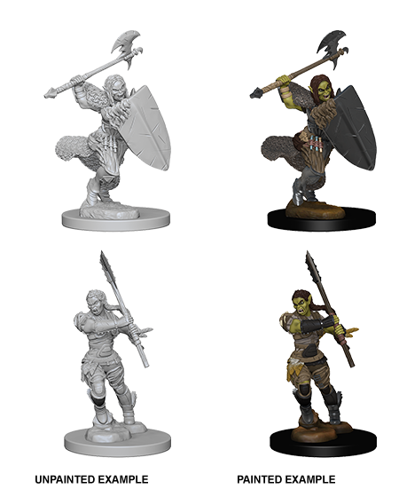 Pathfinder Deep Cuts Unpainted Minis: Half-Orc Female Barbarian