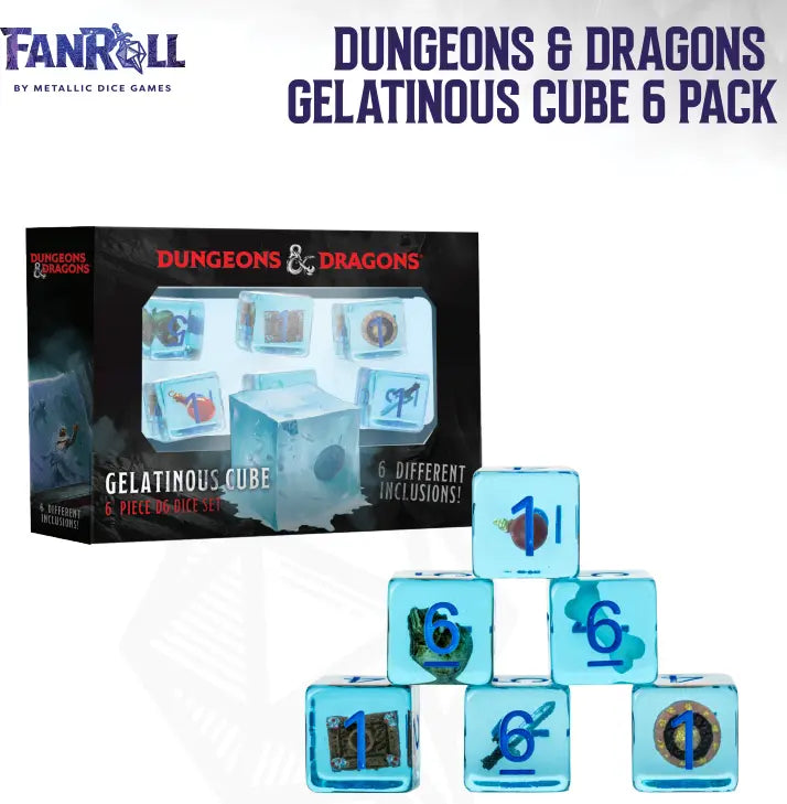 FanRoll Dungeons & Dragons Gelatinous Cube D6 6 Piece Set