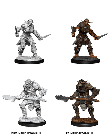 D&D Nolzur's Marvelous Miniatures: Bugbear Barbarian Male & Bugbear Rogue Female