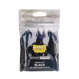 Dragon Shield Sleeves: Perfect Fit Standard Thick Inner - Black 100CT