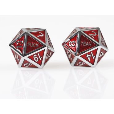 Fuck Yeah Set of 2 D20 Metal Dice