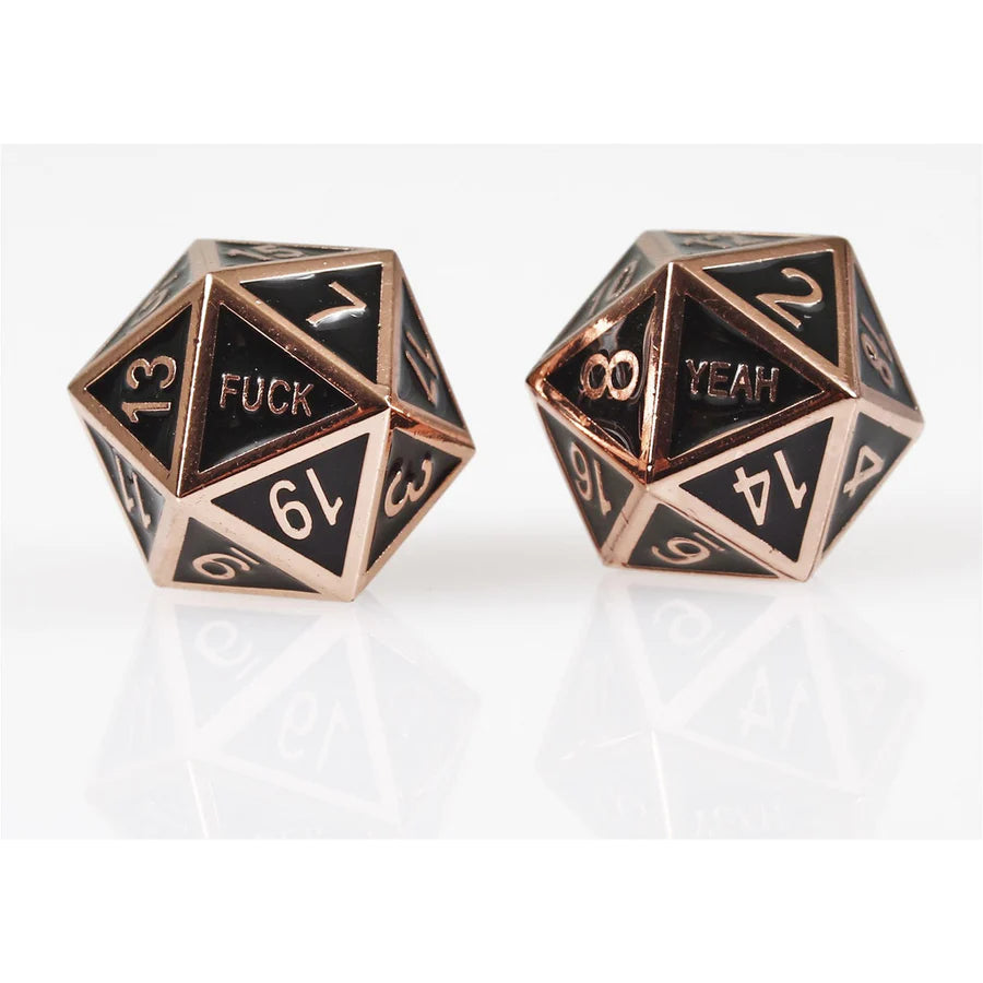 Fuck Yeah Set of 2 D20 Metal Dice