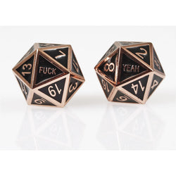 Fuck Yeah Set of 2 D20 Metal Dice