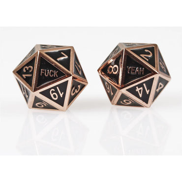 Fuck Yeah Set of 2 D20 Metal Dice
