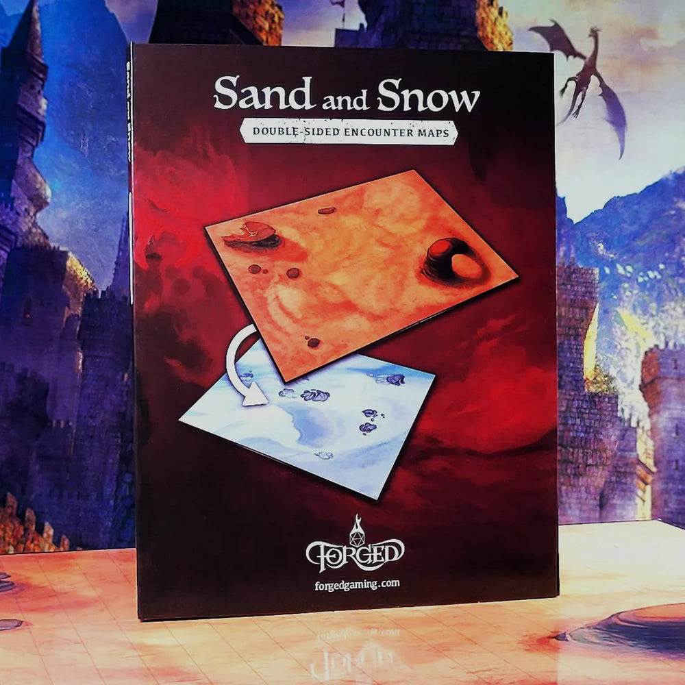 Sand and Snow--Desert Sands and Snowy Tundra Double-Sided RPG Encounter Map