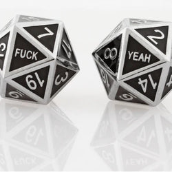 Fuck Yeah Set of 2 D20 Metal Dice