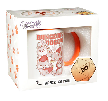 GlassStaff Dungeons & Doggos Coffee Mug with Surprise D20