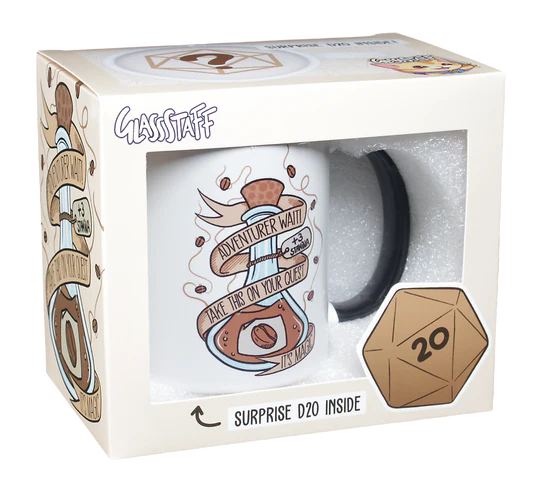 GlassStaff Potion Coffee Mug with Surprise D20