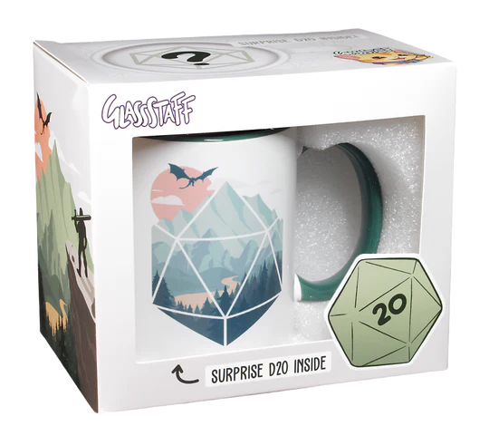 GlassStaff D20 Scene Coffee Mug with Surprise D20