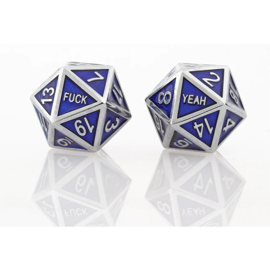 Fuck Yeah Set of 2 D20 Metal Dice