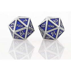 Fuck Yeah Set of 2 D20 Metal Dice