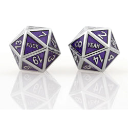Fuck Yeah Set of 2 D20 Metal Dice