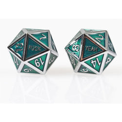 Fuck Yeah Set of 2 D20 Metal Dice