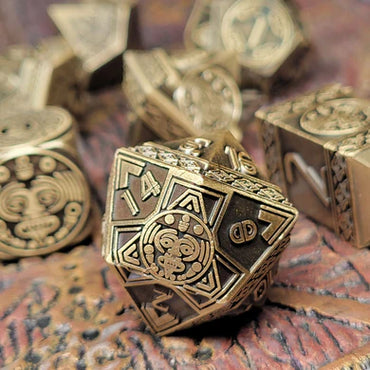 Nahuatl's Chance Bronze Metal RPG Dice Set