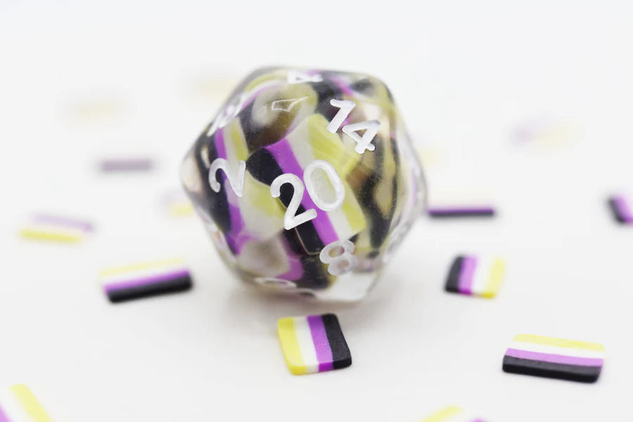 Nonbinary Flag RPG Dice Set