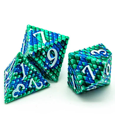 DRAGON SCALE: OCEAN - METAL RPG DICE SET