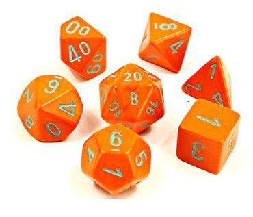 Heavy Orange/Turquoise Polyhedral 7-Die Set