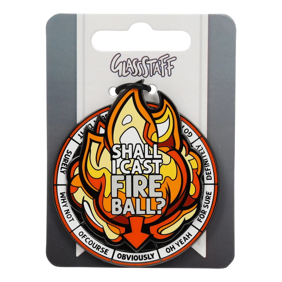 Shall I Cast Fireball Large Spinner Enamel Pin