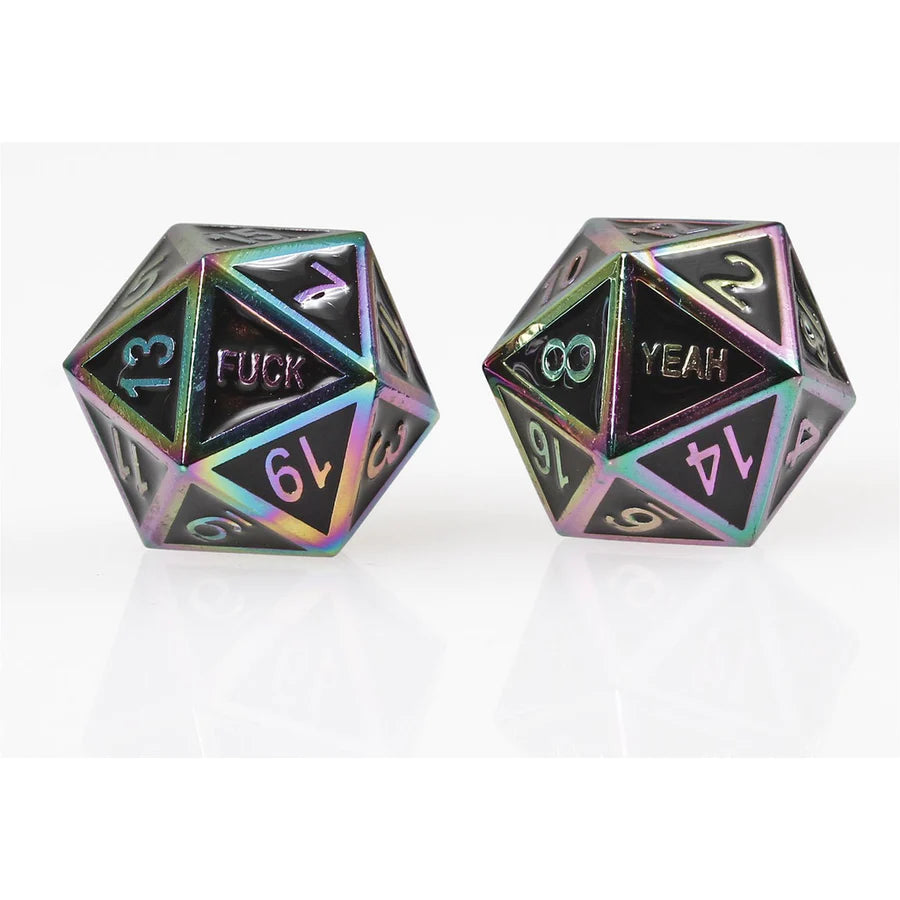 Fuck Yeah Set of 2 D20 Metal Dice