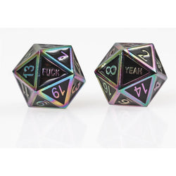 Fuck Yeah Set of 2 D20 Metal Dice