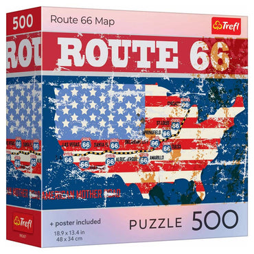 Puzzle: Route 66 Map 500 Piece (Trefl Red)