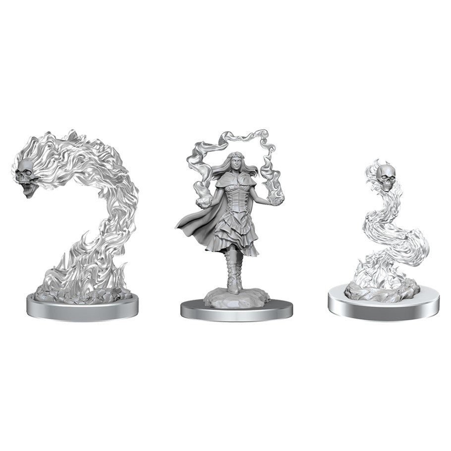 Nolzur's Marvelous Miniatures Dark Spellcaster & Flameskulls