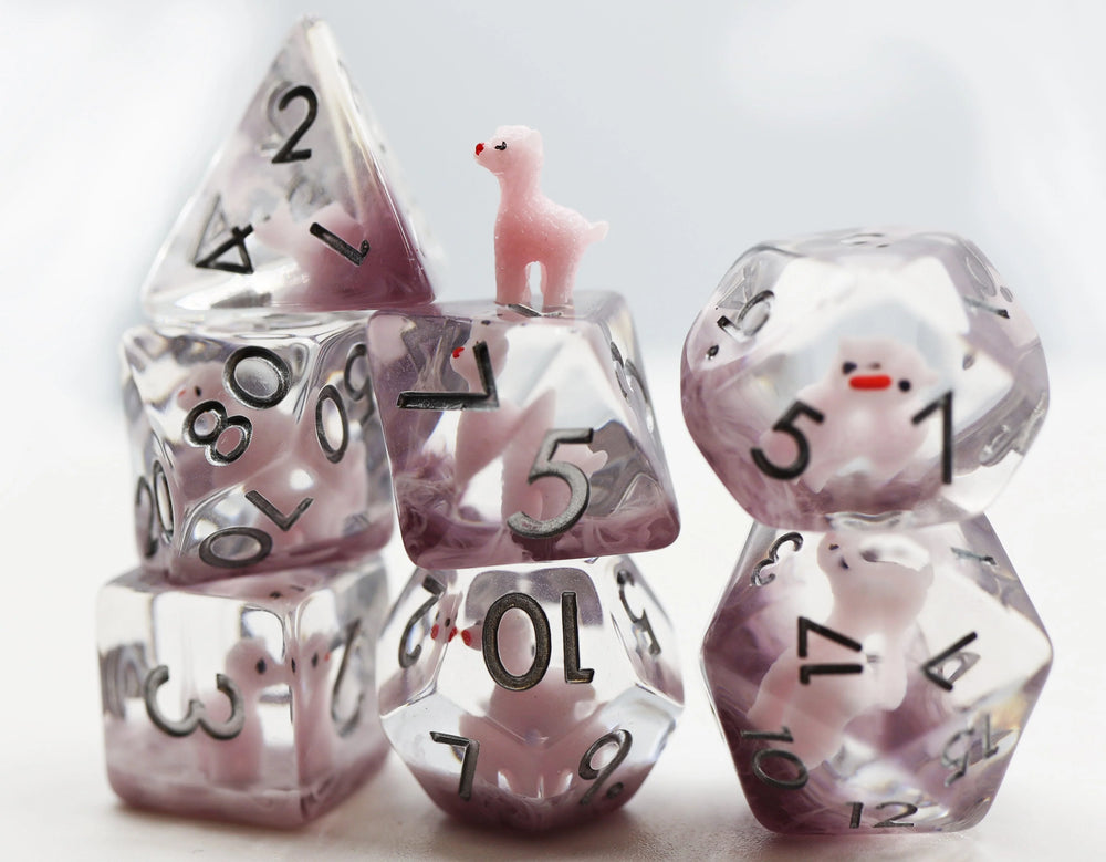 PINK ALPACA RPG DICE SET