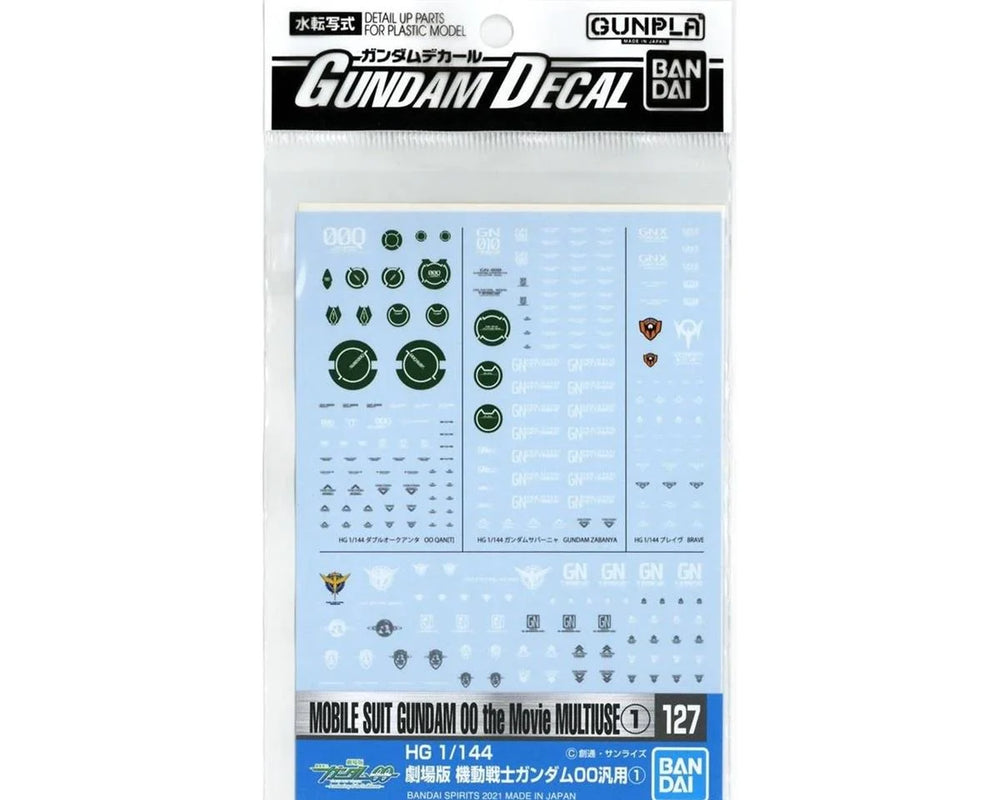Gunpla: Decal - Gundam 00, GD-127 Mobile Suit Gundam 00 The Movie Multiuse 1 Decals Bag