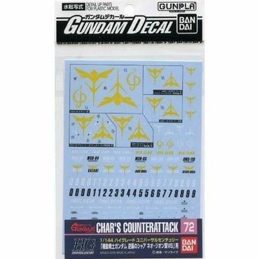 Gunpla: Decal - Char's Counterattack, GD-72 1/144 Char's Counterattack ZEON VER