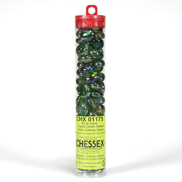 Glass Stones Tube Crystal Green Iridized