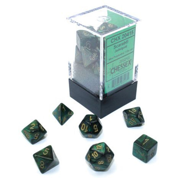7-set Cube Mini Scarab Jade with Gold