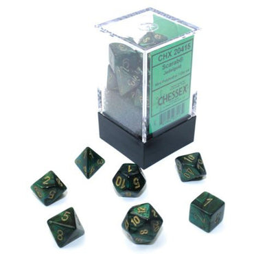7-set Cube Mini Scarab Jade with Gold