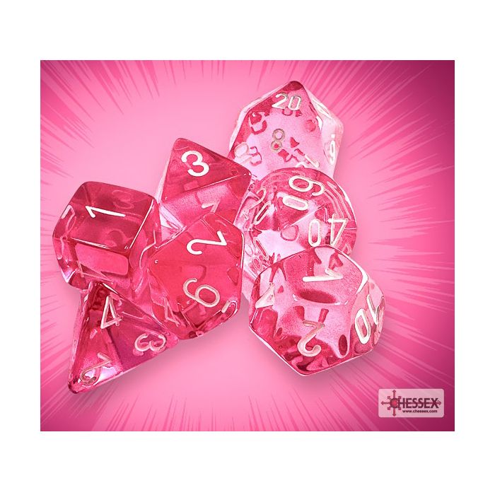 7-set Translucent Pink with white
